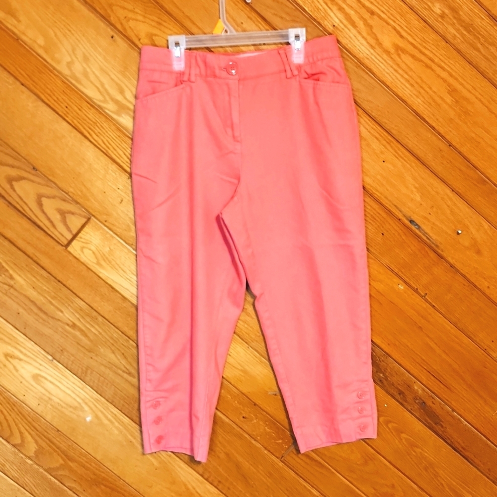 Dressbarn light salmon pink stretch waist capris size 6